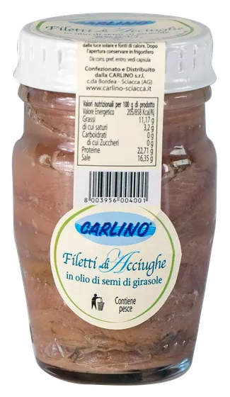 Filetti di acciughe 80 g, Carlino