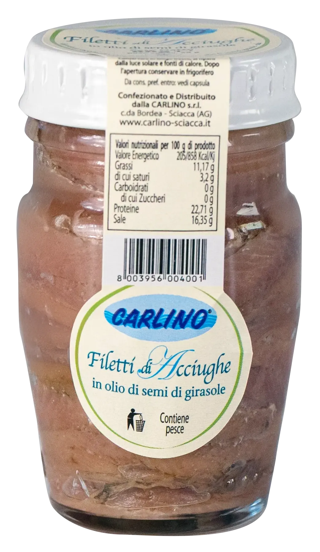 Filetti di acciughe 80 g, Carlino