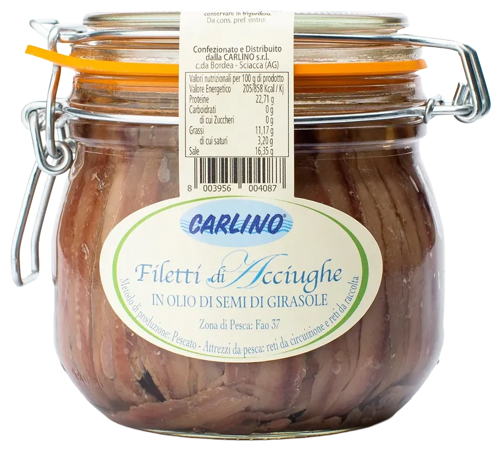 Filetti di acciughe 580 g, Carlino
