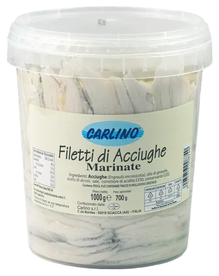 Filetti di acciughe marinate 1000 g, Carlino