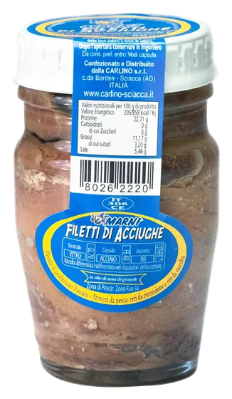 Anchovy fillets in sunflower oil 80 g, Marni