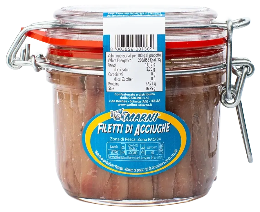 Filetti di acciughe in olio di girasole 230 g, Marni