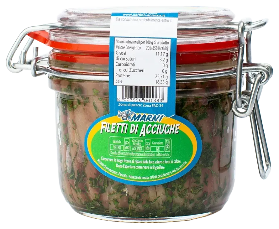 Filetti di acciughe con prezzemolo 230 g, Marni