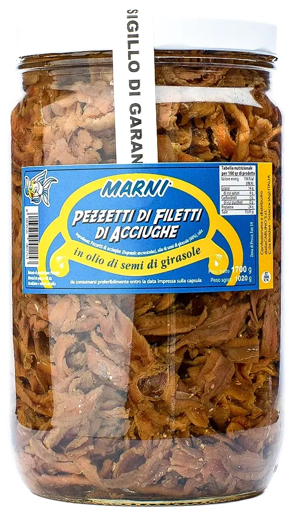 Pezzetti di filetti di acciughe 1700 g, Marni