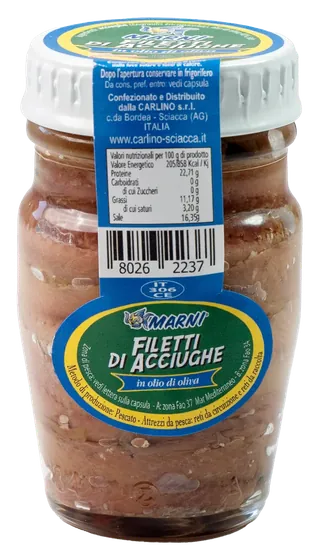 Anchovy fillets in olive oil 80 g, Marni