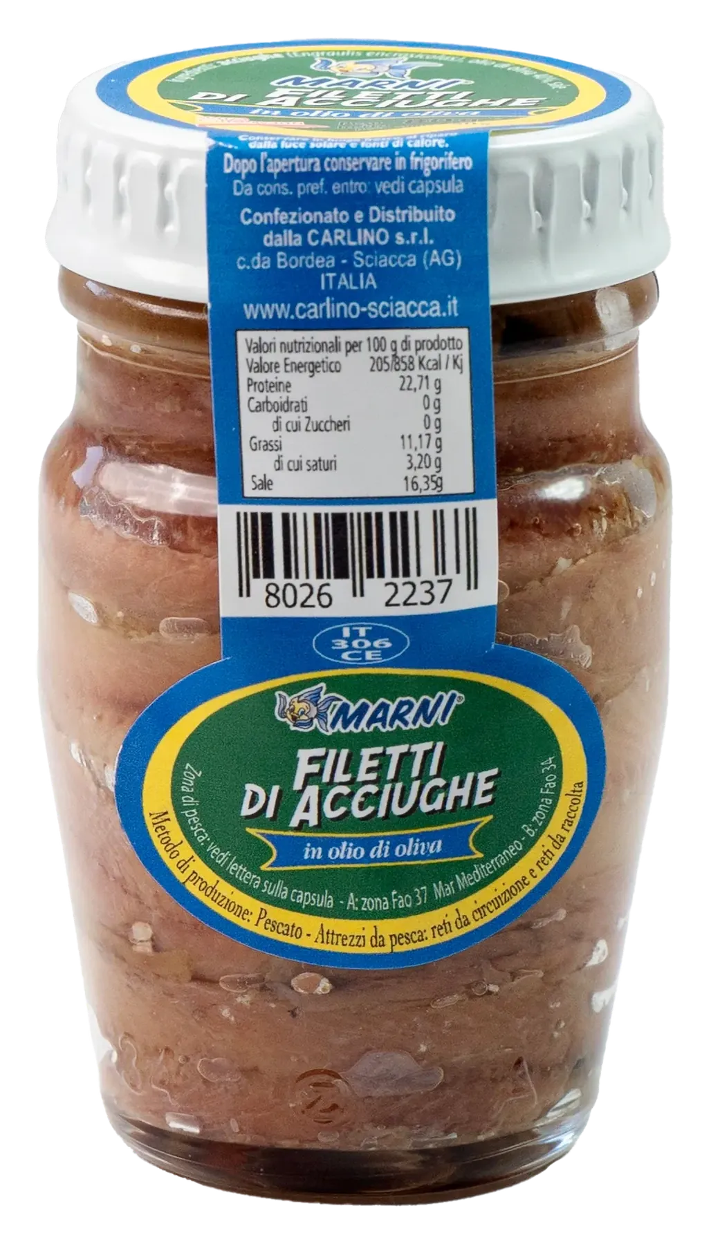 Filetti di acciughe in olio di oliva 80 g, Marni